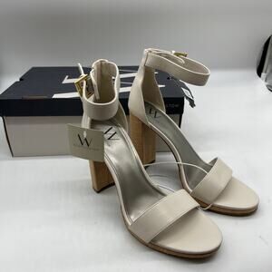 Worthington Womens Lynch Heeled Sandals Ivory Size 9.5M